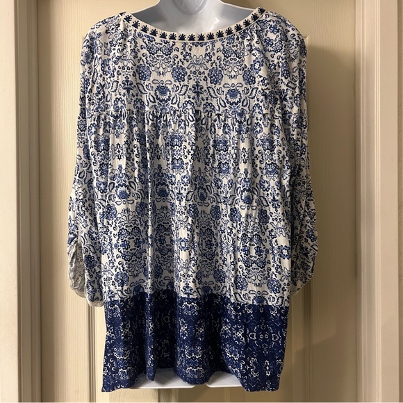 💙 VINTAGE AMERICA • Bohemian Festival Top - Picture 6 of 9